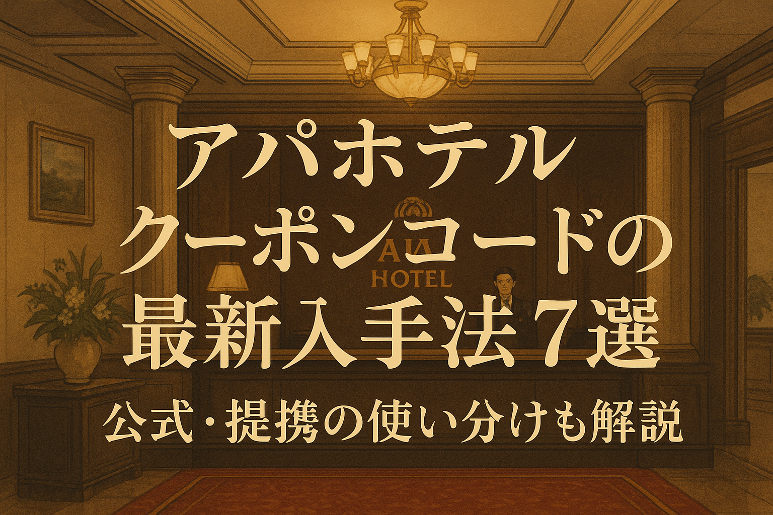 アパホテル クーポンコードの最新入手法7選?公式・提携の使い分けも解説
