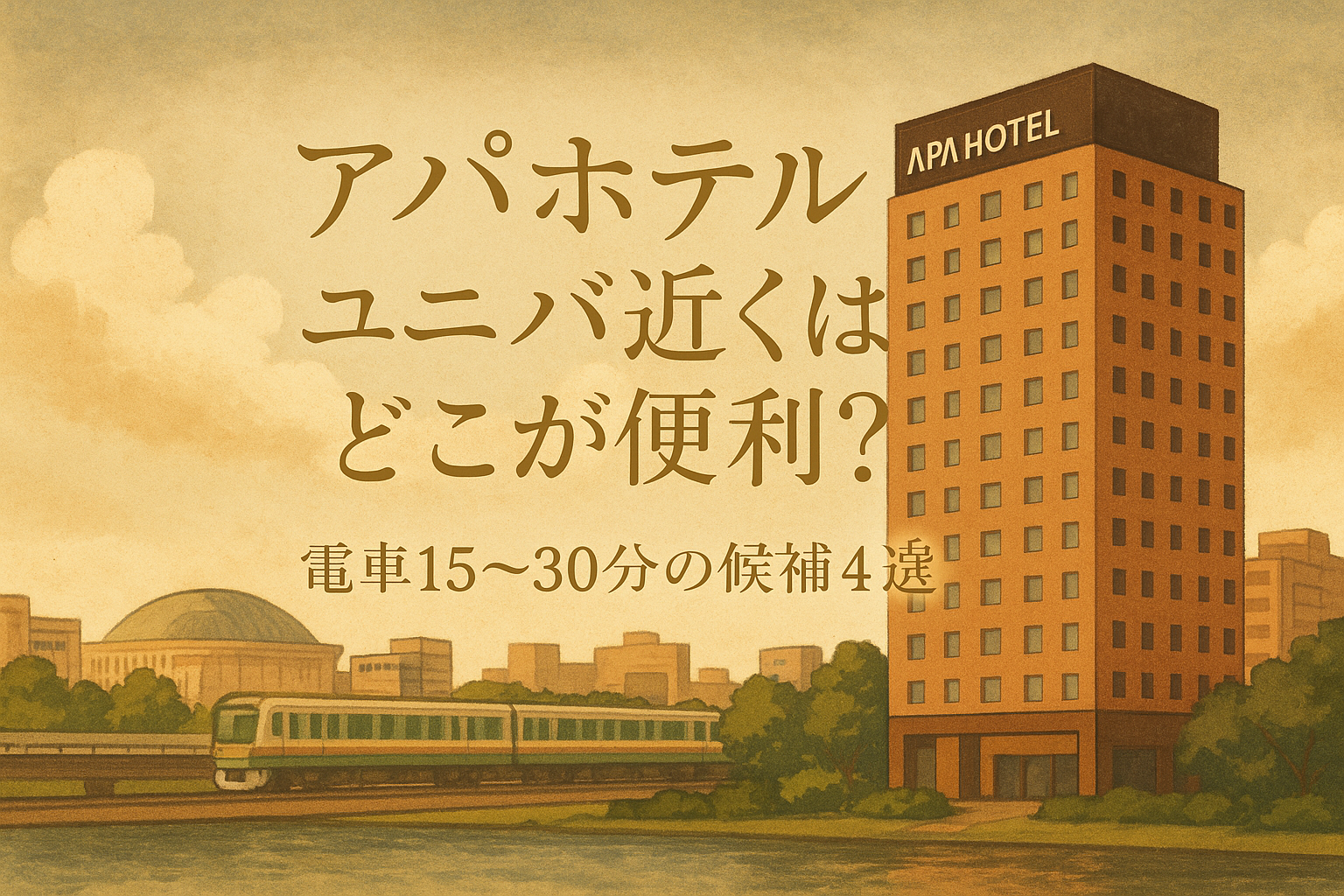 アパホテル ユニバ近くはどこが便利？電車15〜30分の候補4選