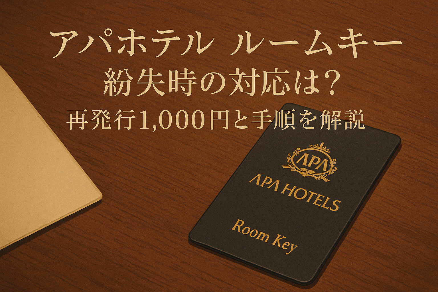 アパホテル ルームキー 紛失時の対応は?再発行1,000円と手順を解説
