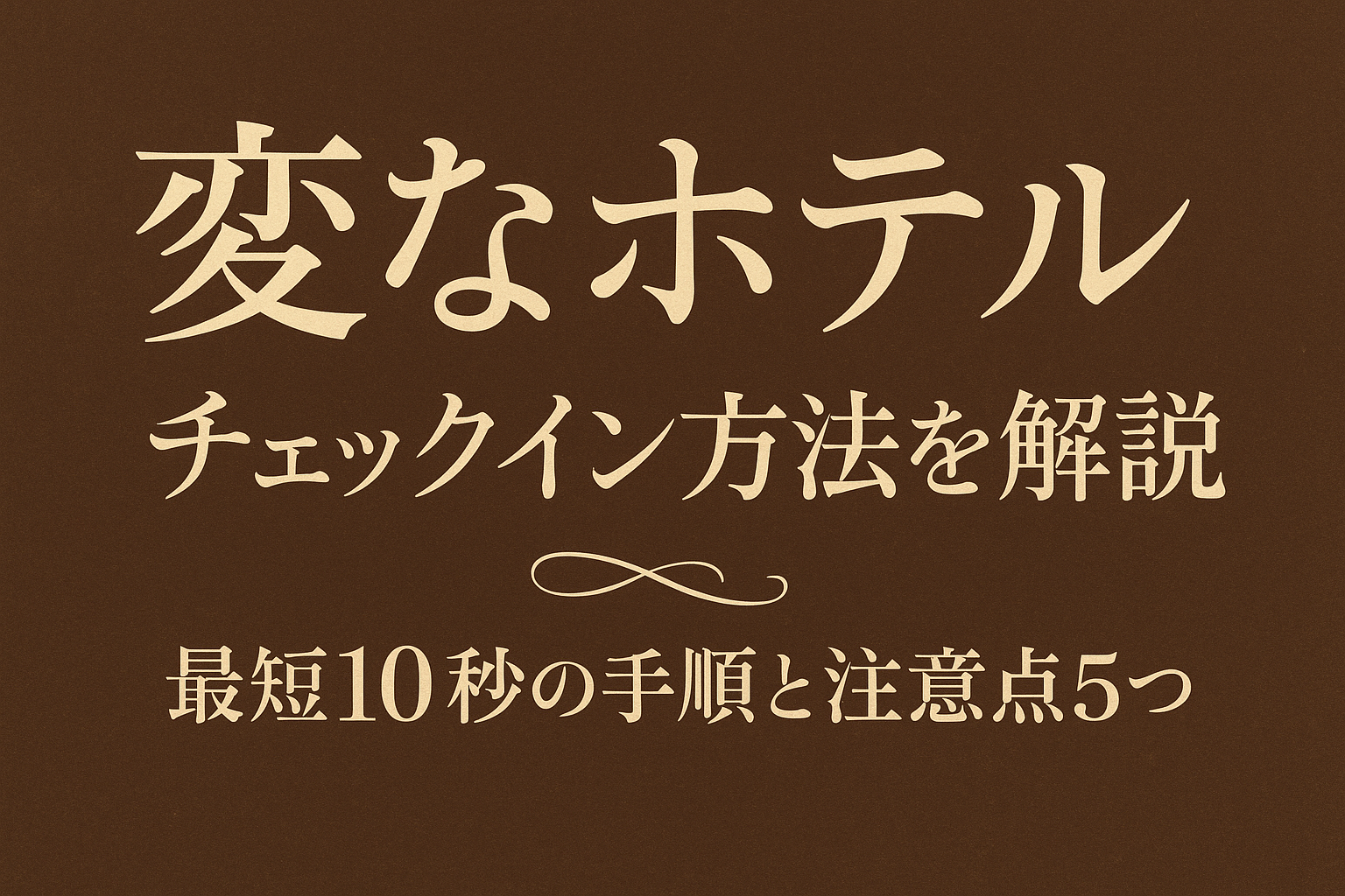 変なホテル チェックイン 方法を解説?最短10秒の手順と注意点5つ