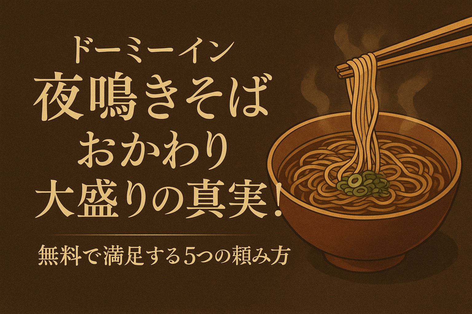 ドーミーイン 夜鳴きそば おかわり 大盛りの真実！無料で満足する5つの頼み方