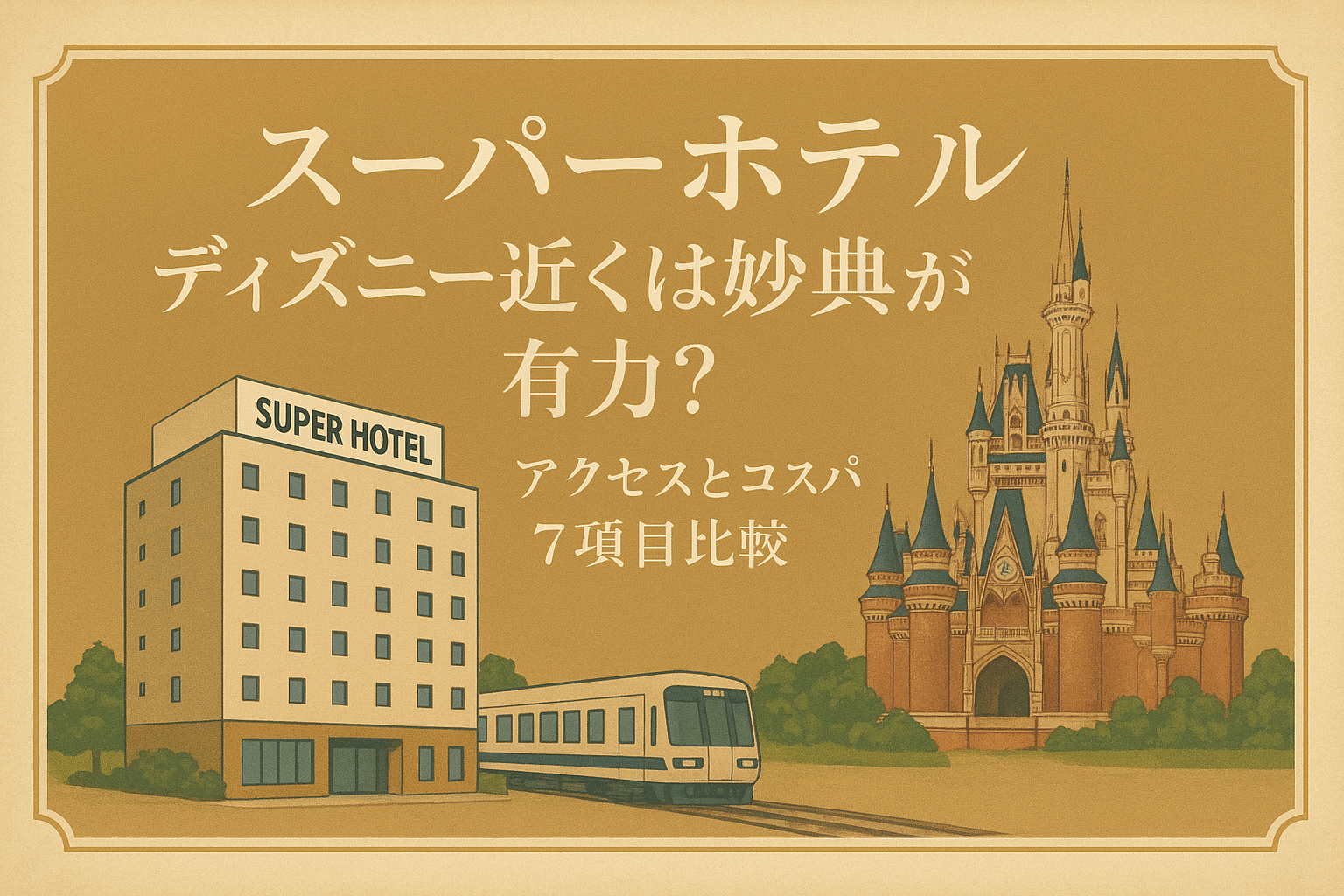 スーパーホテル ディズニー近くは妙典が有力?アクセスとコスパ7項目比較