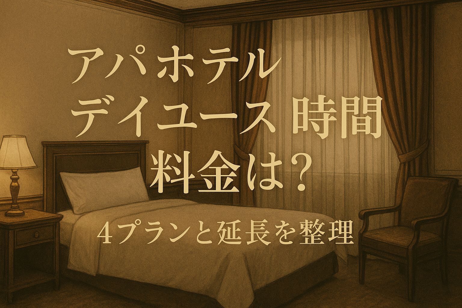 アパホテル デイユース 時間 料金は？4プランと延長を整理