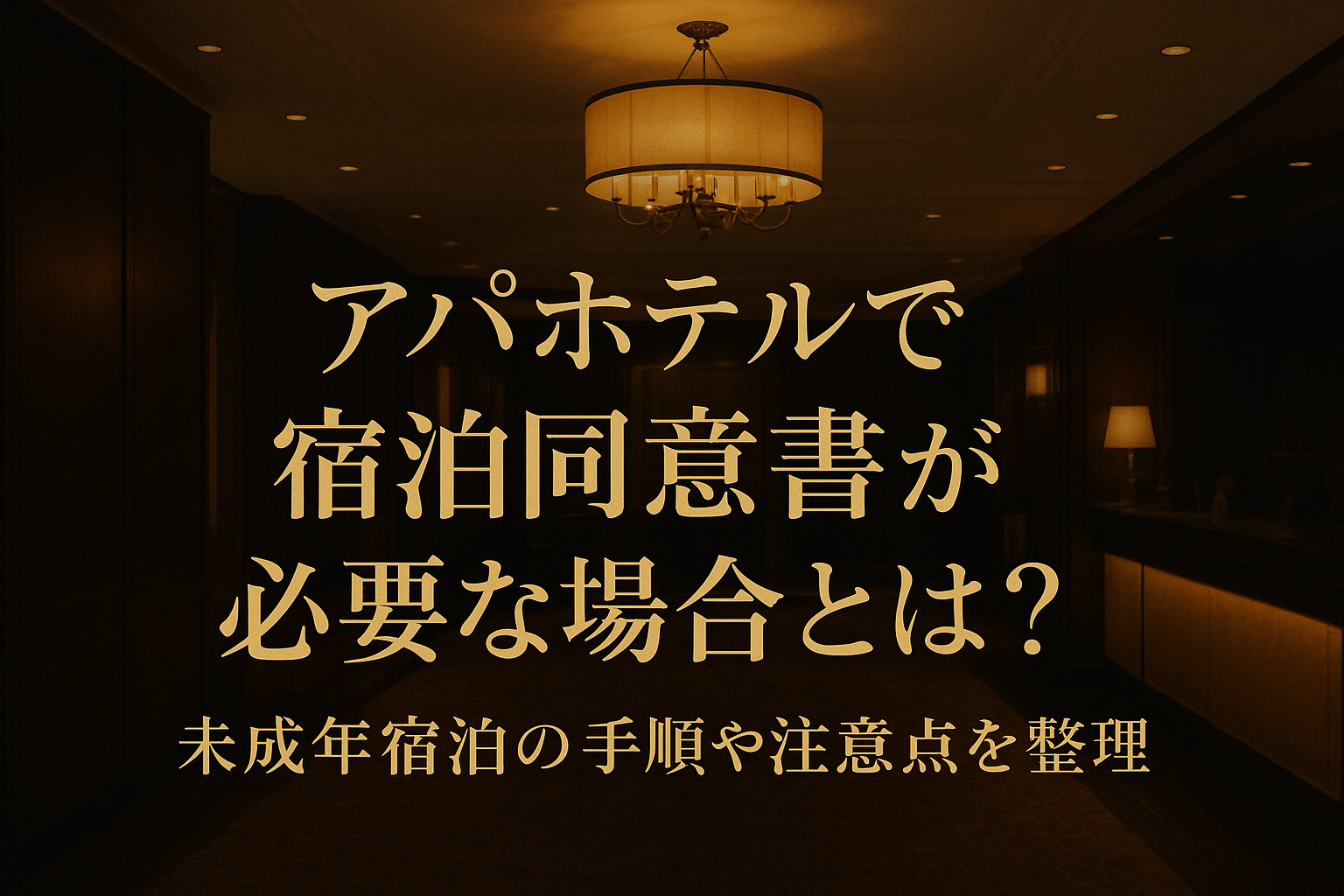 アパホテルで宿泊同意書が必要な場合とは？未成年宿泊の手順や注意点を整理