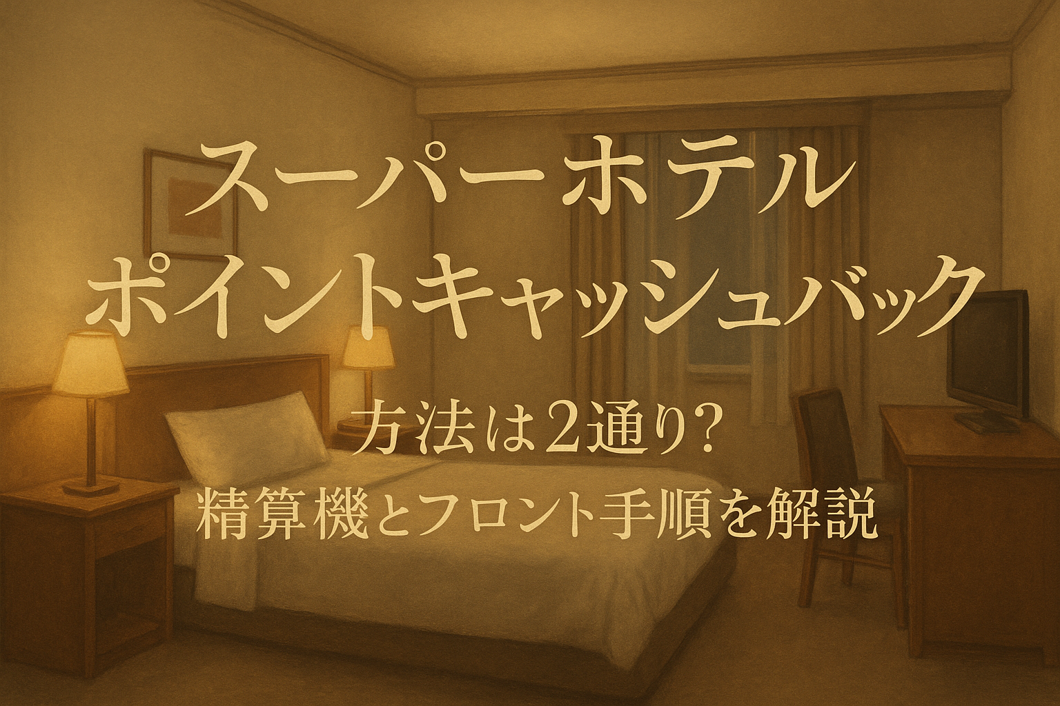 スーパーホテル ポイントキャッシュバック 方法は2通り？精算機とフロント手順を解説