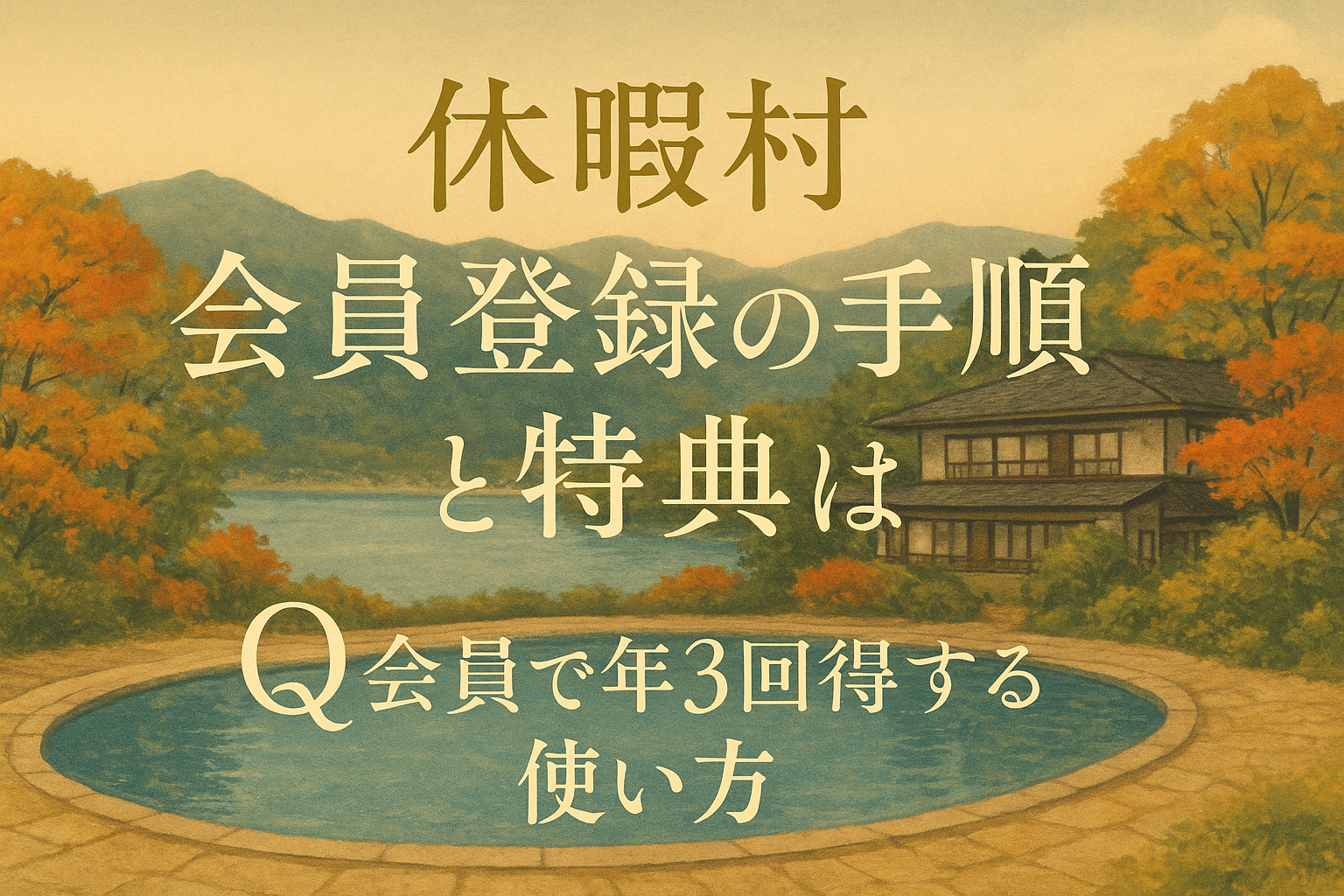 休暇村 会員登録の手順と特典は？Q会員で年3回得する使い方