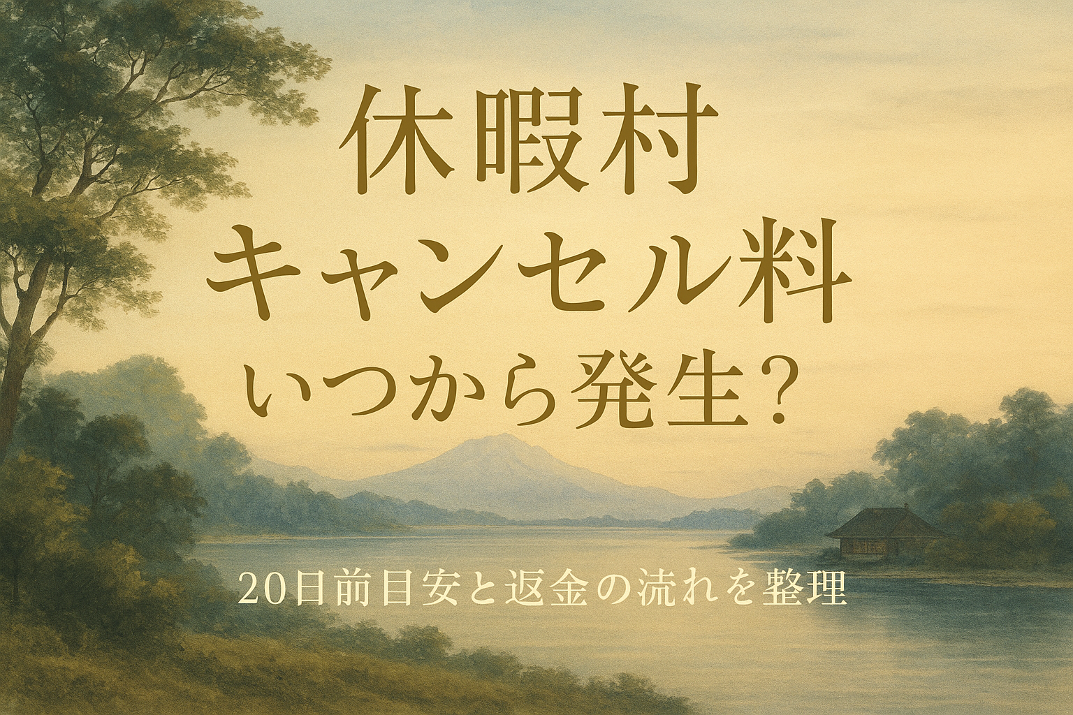 休暇村 キャンセル料 いつから発生？20日前目安と返金の流れを整理
