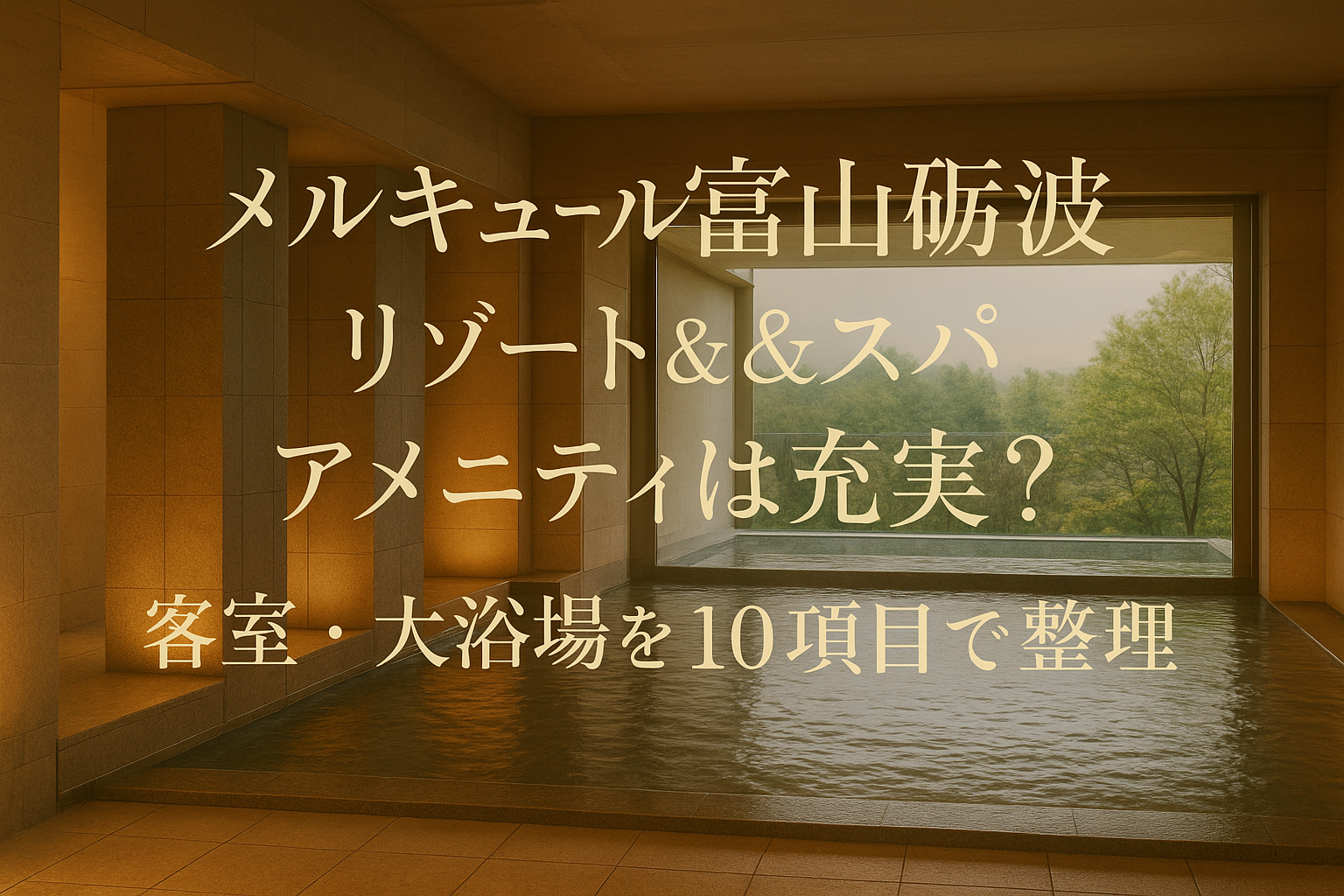 メルキュール富山砺波リゾート&スパ アメニティは充実？客室・大浴場を10項目で整理