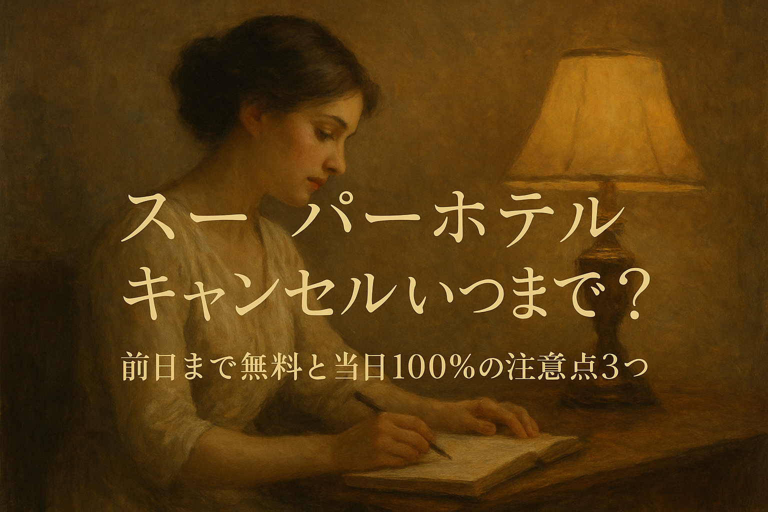 スーパーホテル キャンセル いつまで？前日まで無料と当日100%の注意点3つ