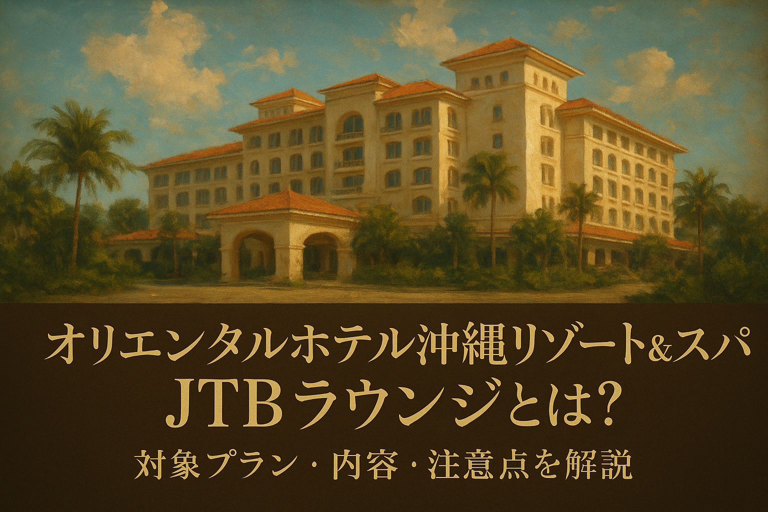オリエンタルホテル沖縄リゾート&スパ jtbラウンジとは？対象プラン・内容・注意点を解説
