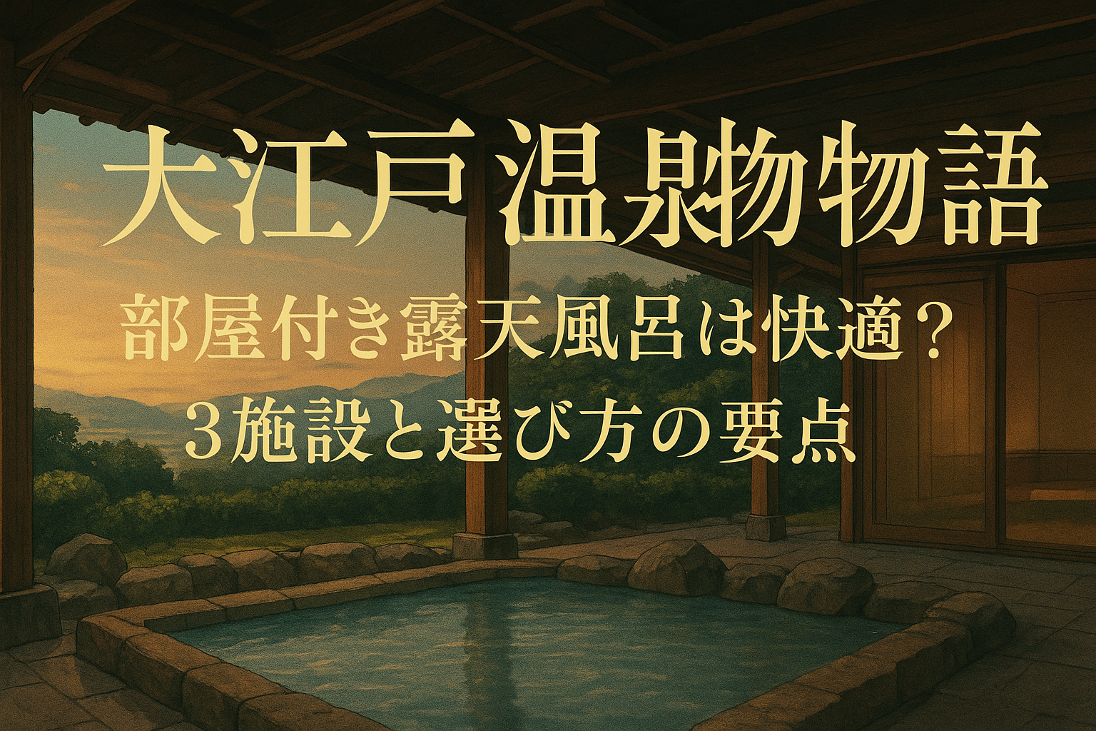 大江戸温泉物語 部屋付き露天風呂は快適?3施設と選び方の要点