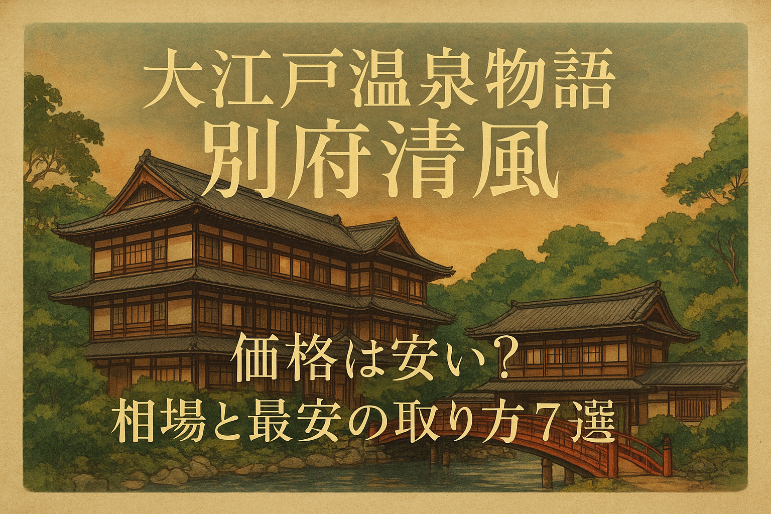 大江戸温泉物語 別府清風 価格は安い？相場と最安の取り方7選
