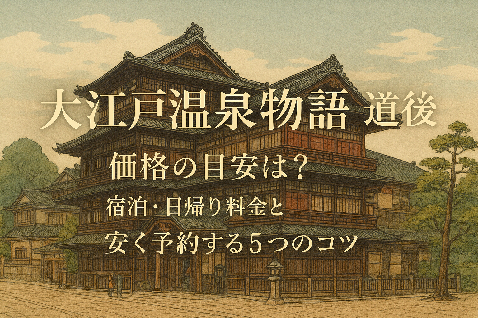 大江戸温泉物語 道後 価格の目安は?宿泊・日帰り料金と安く予約する5つのコツ