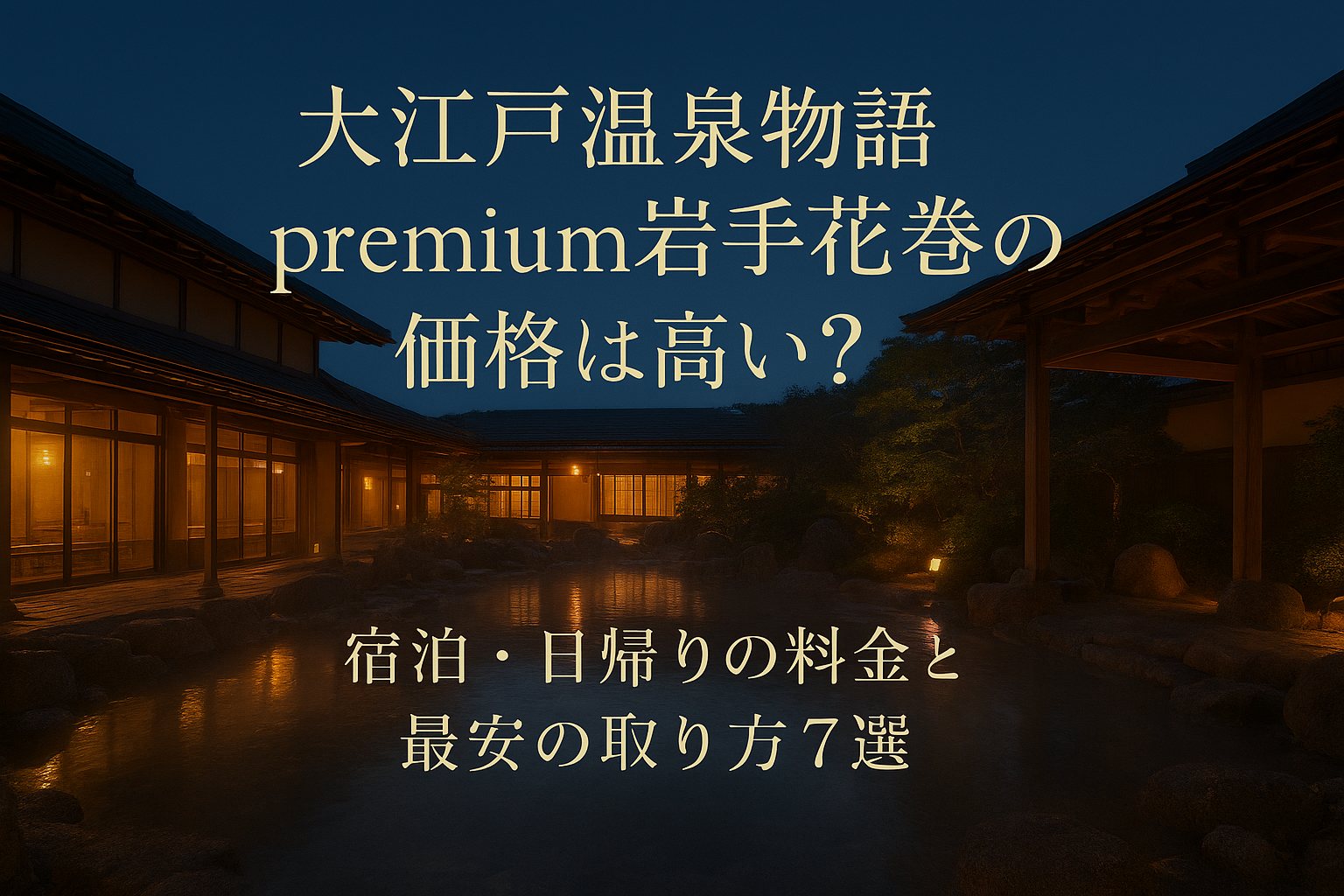 大江戸温泉物語premium岩手花巻の価格は高い?宿泊・日帰りの料金と最安の取り方7選