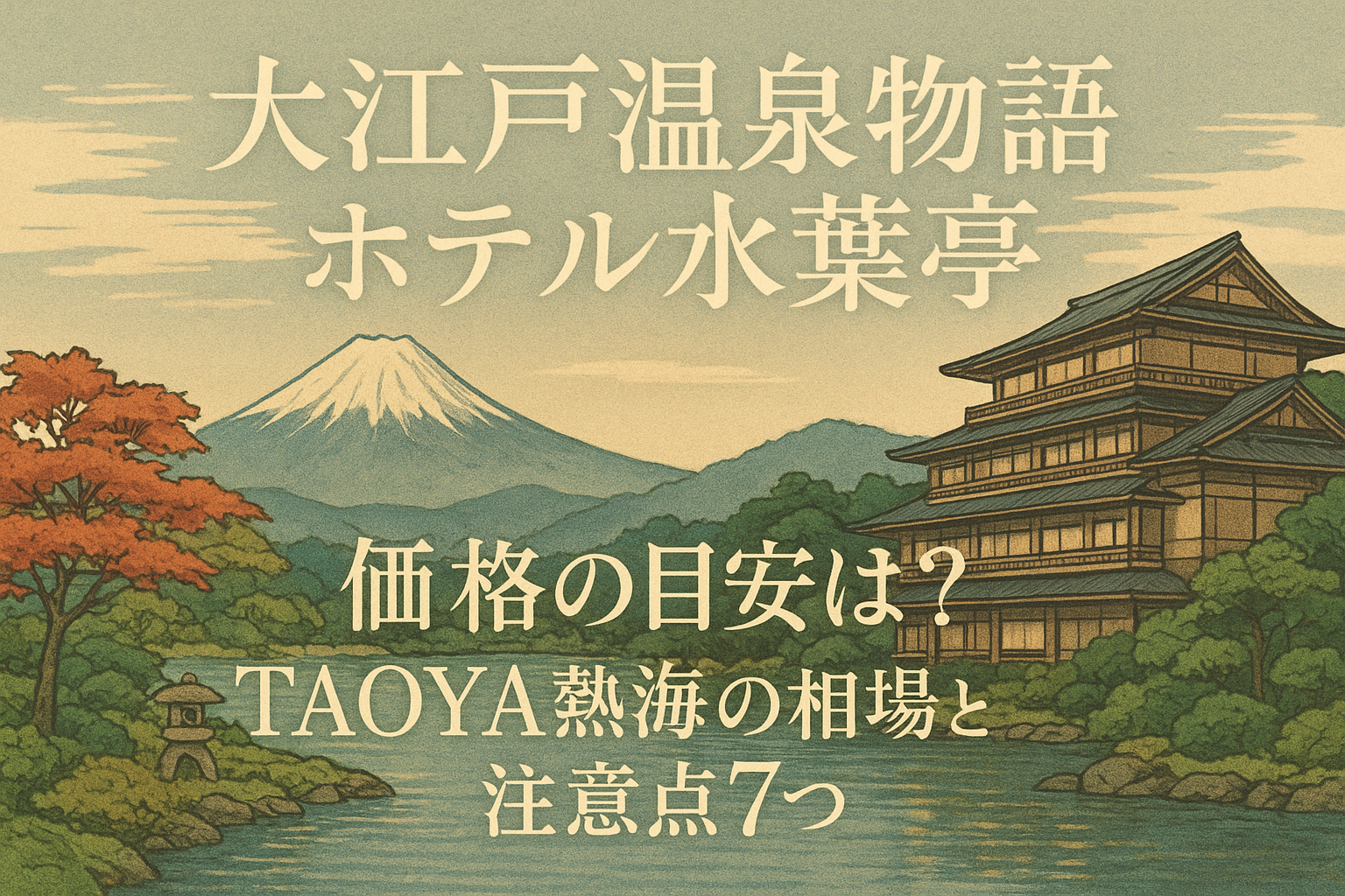 大江戸温泉物語 ホテル水葉亭 価格の目安は？TAOYA熱海の相場と注意点7つ