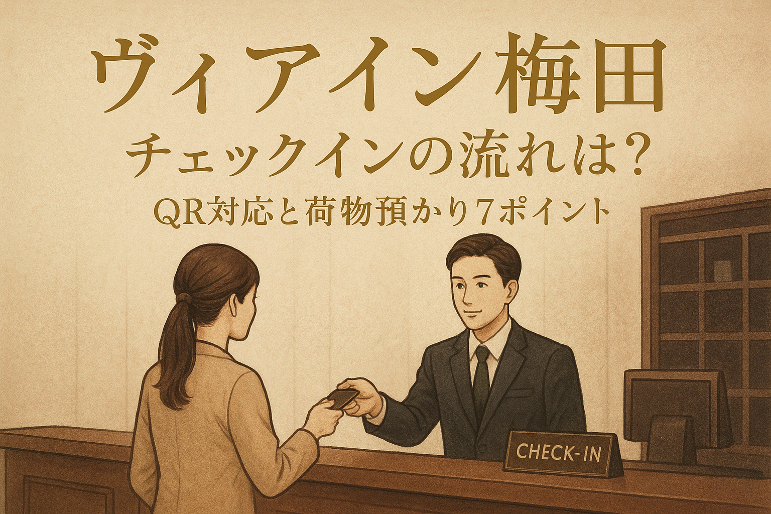 ヴィアイン梅田 チェックインの流れは？QR対応と荷物預かり7ポイント