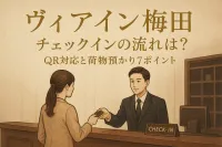 ヴィアイン梅田 チェックインの流れは？QR対応と荷物預かり7ポイント