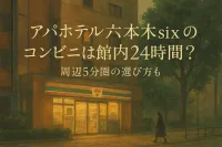アパホテル六本木sixのコンビニは館内24時間？周辺5分圏の選び方も