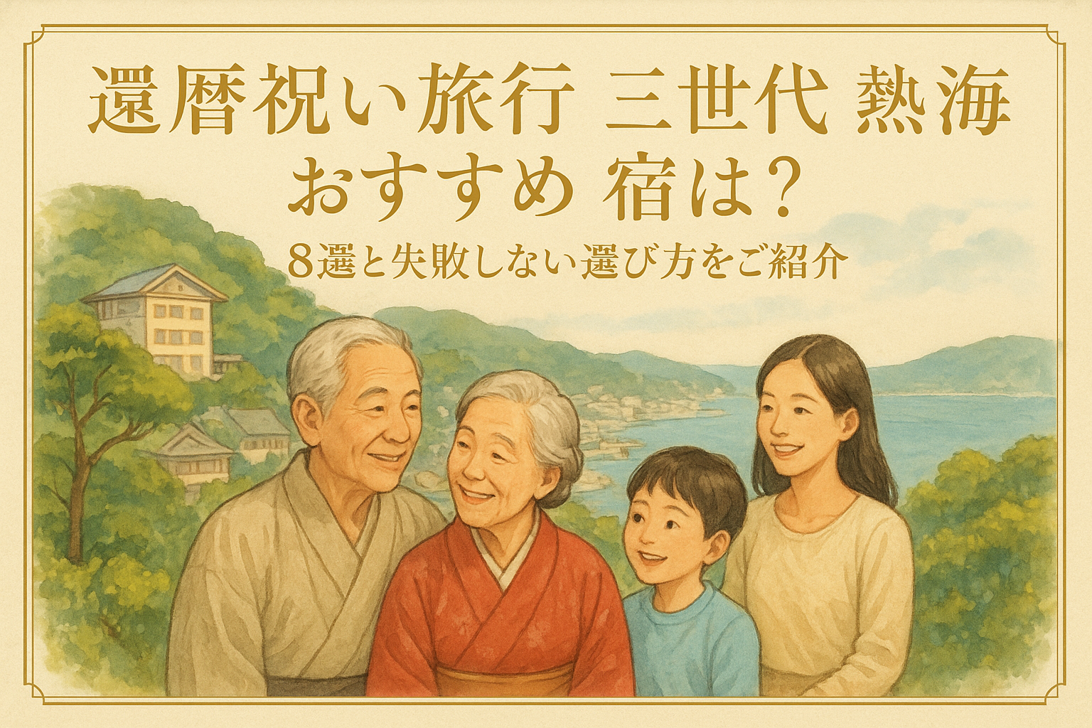 還暦祝い旅行 三世代 熱海 おすすめ 宿は？8選と失敗しない選び方をご紹介