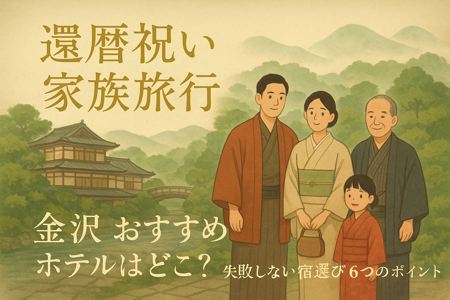 還暦祝い 家族旅行 金沢 おすすめ ホテルはどこ？失敗しない宿選び6つのポイント