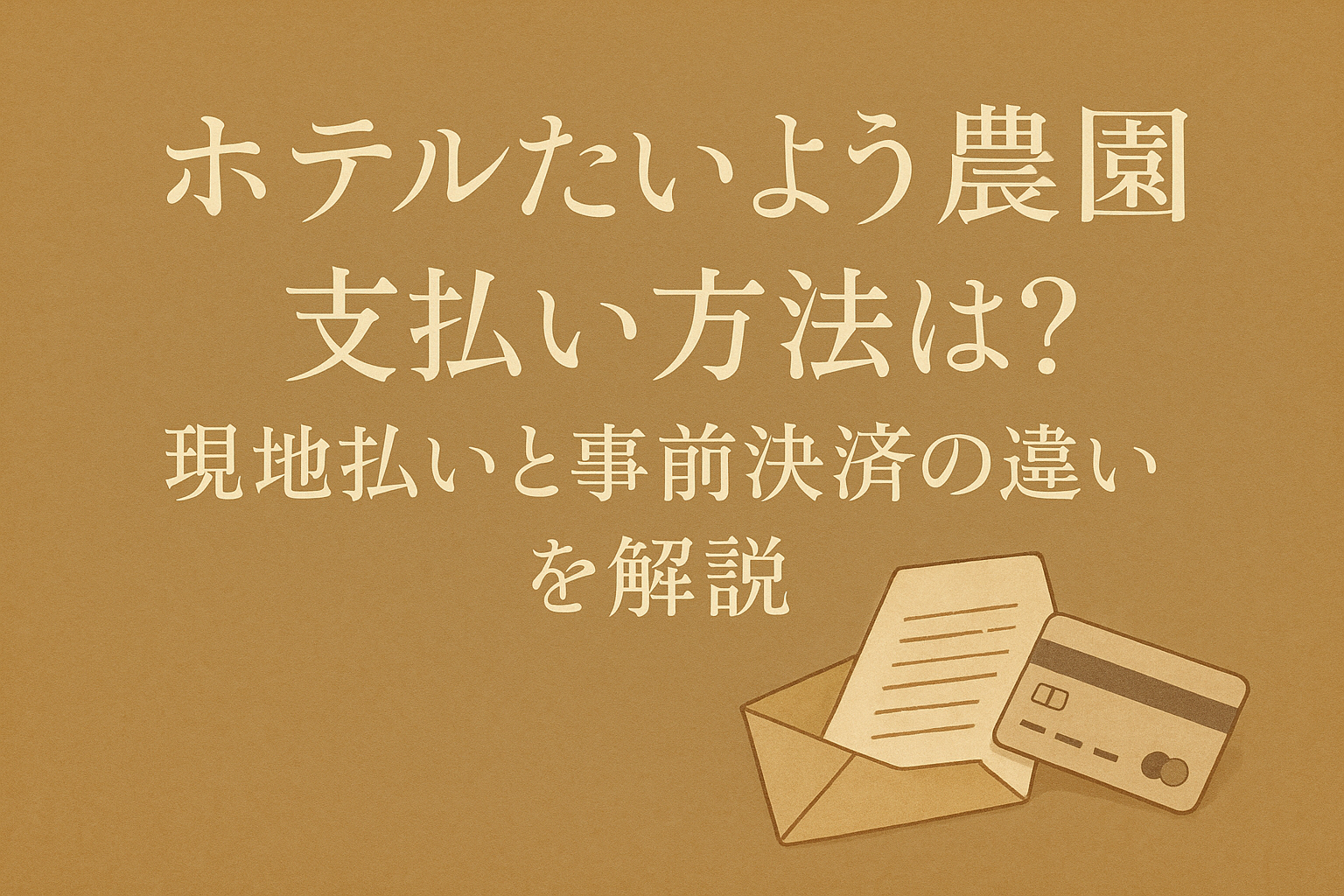 ホテルたいよう農園 支払い方法は？現地払いと事前決済の違いを解説