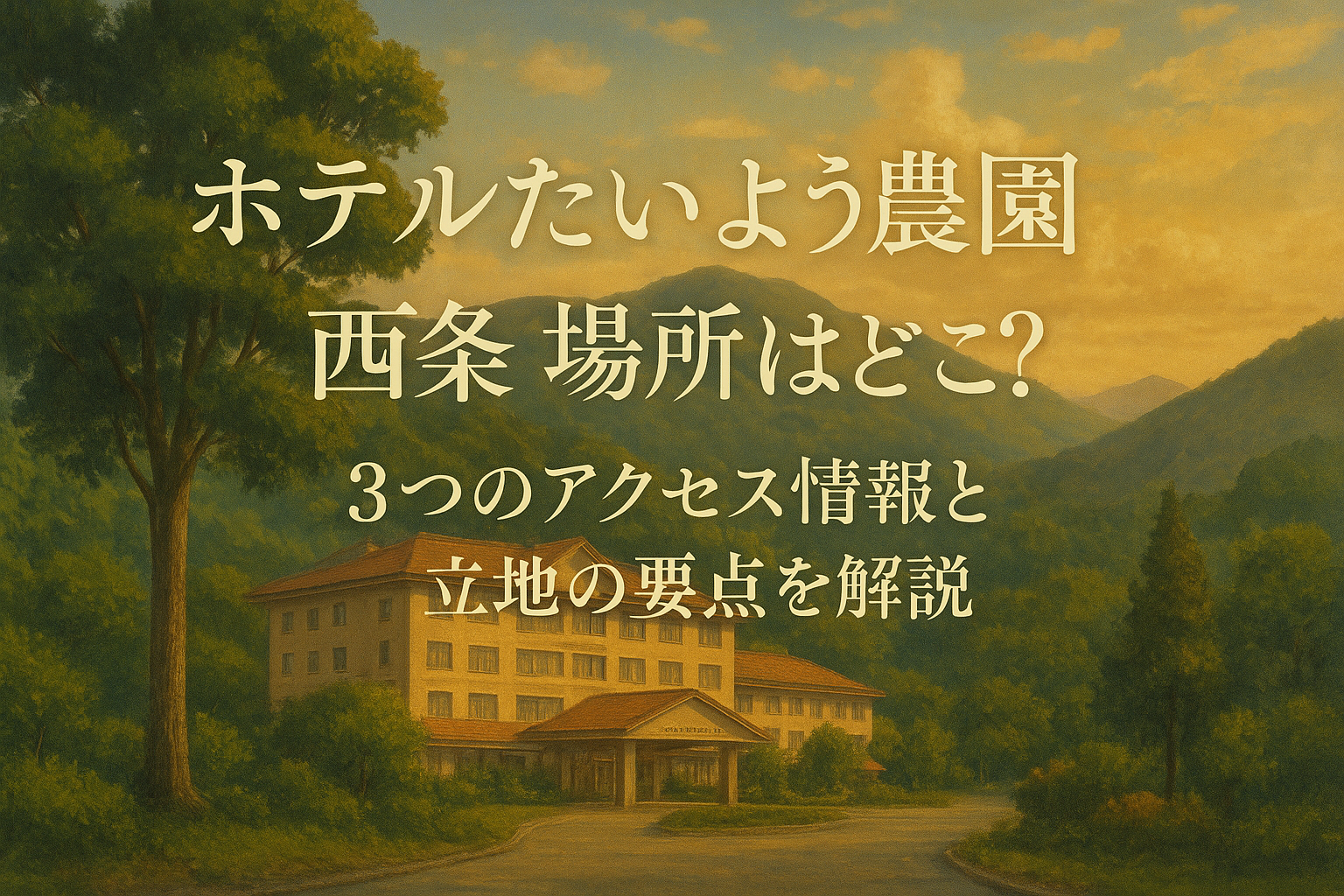 ホテルたいよう農園 西条 場所はどこ？3つのアクセス情報と立地の要点を解説