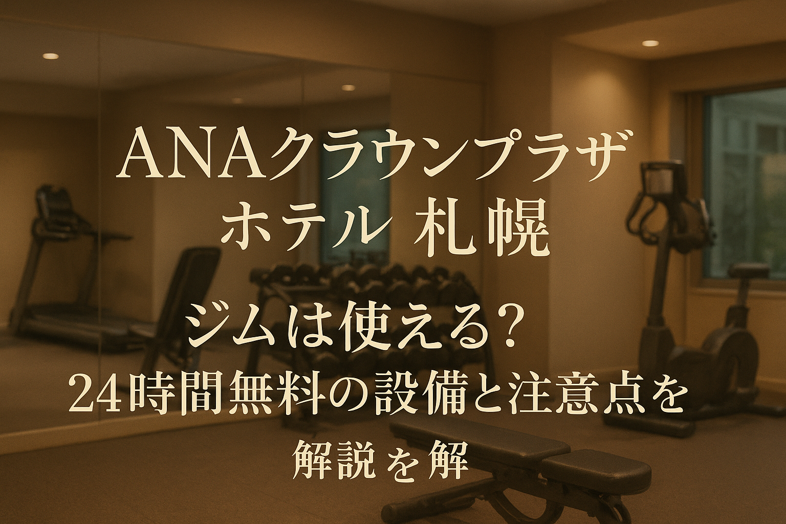 ana クラウンプラザホテル 札幌 ジムは使える?24時間無料の設備と注意点を解説