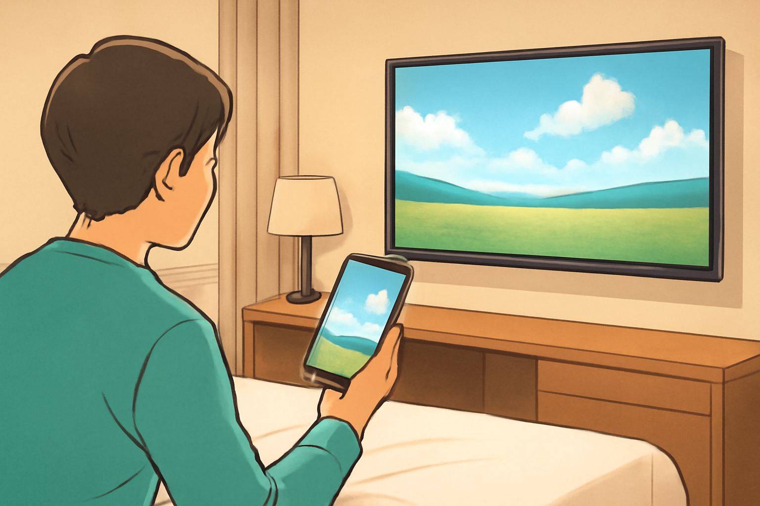 ダイワロイネットホテルのミラーリングは「客室で手軽に大画面化」できる設備です