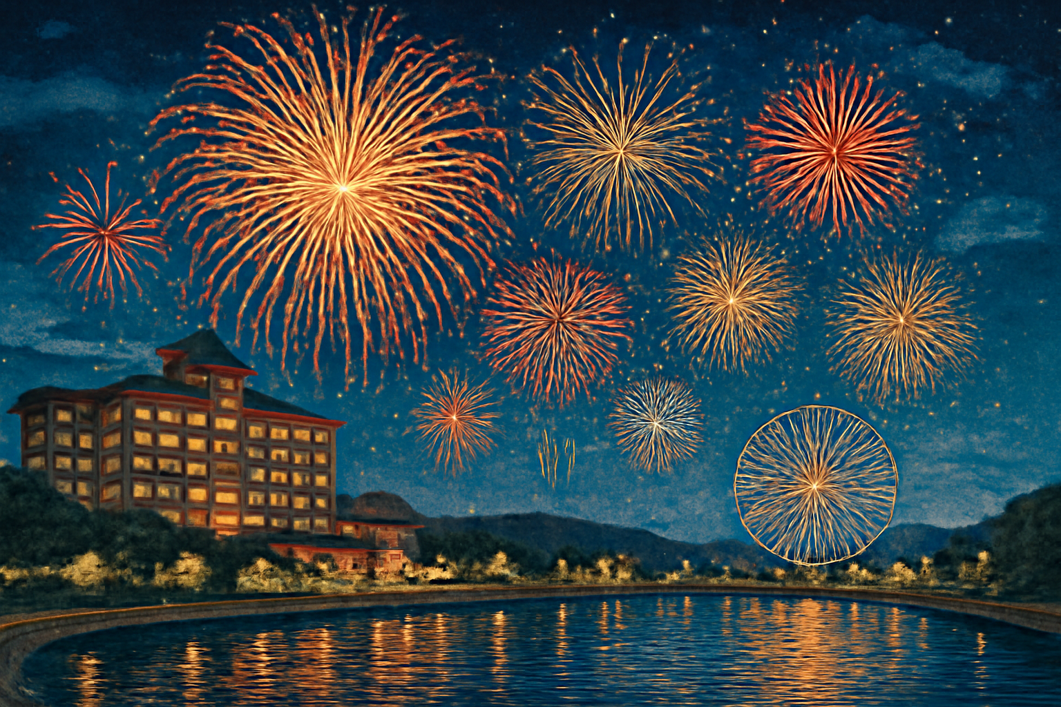 ホテル周辺で花火を楽しむなら「スターライトイリュージョン」が軸になります