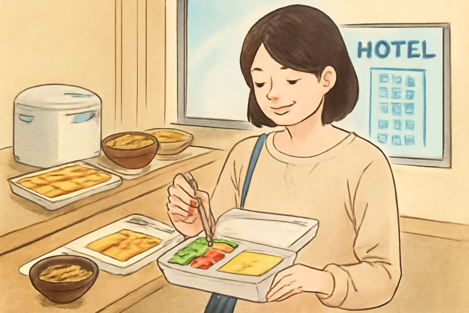 東横インの朝食は多くの店舗で部屋へ持ち帰りできます