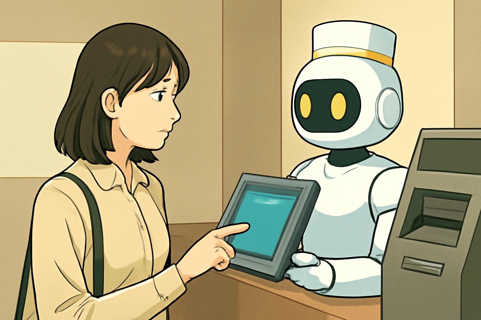 変なホテルのチェックインは「機械で完結」が基本です