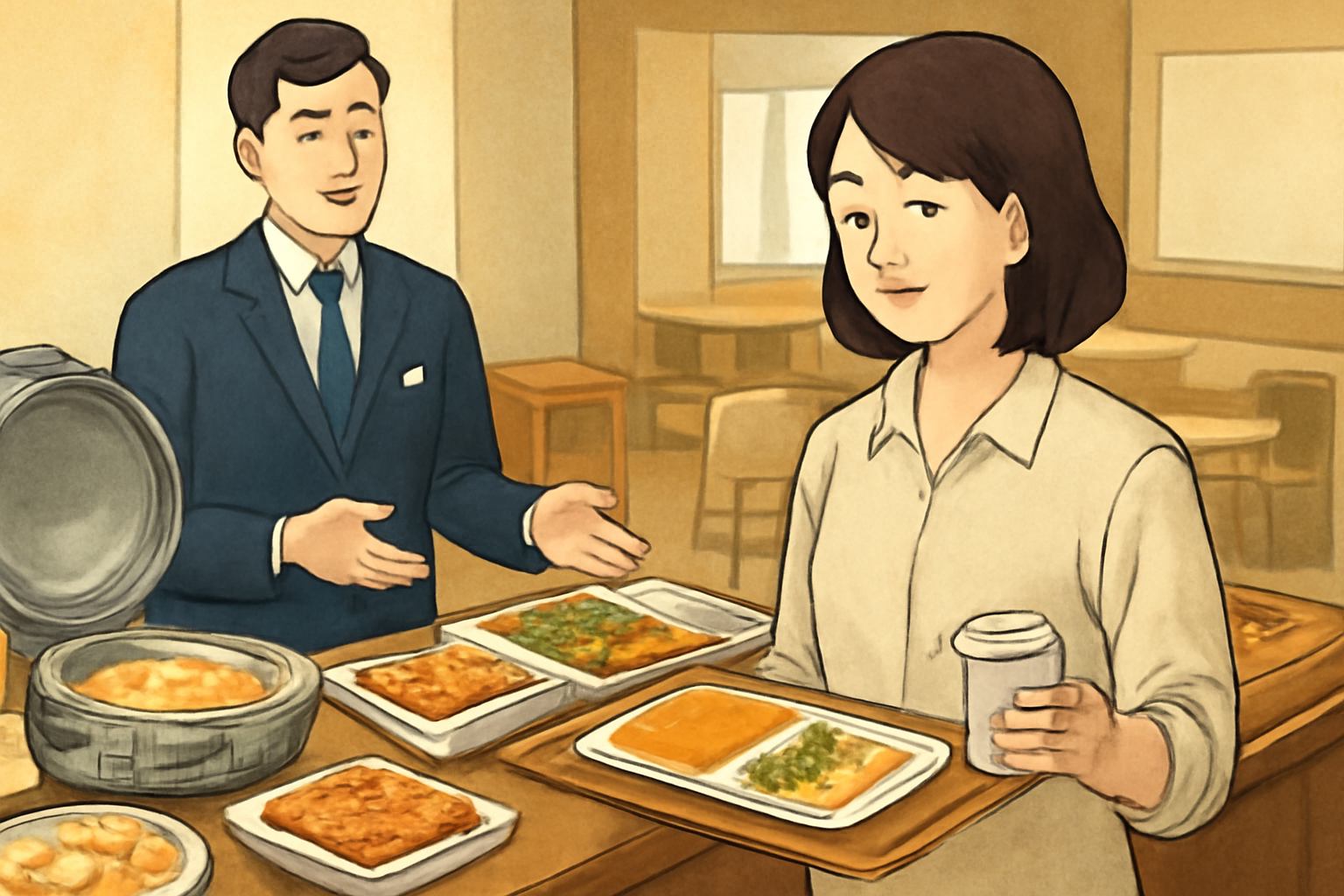 コンフォートホテルの朝食は持ち帰りの明記が少なく、館内飲食が前提と考えられます