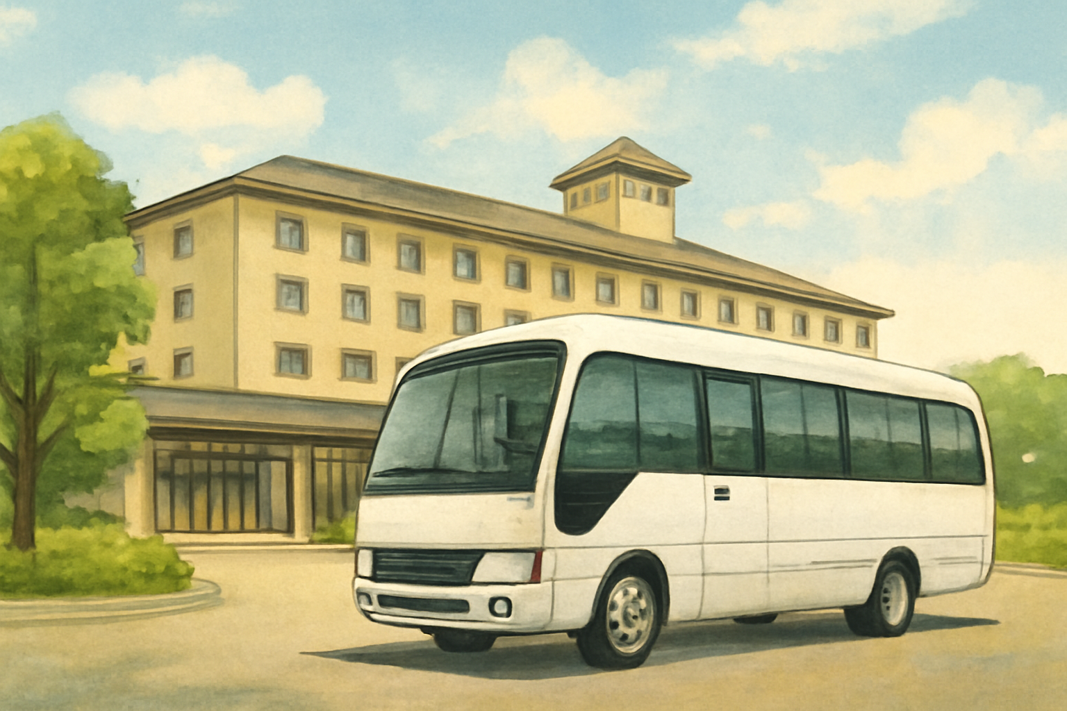 無料送迎バスは「長野駅⇔ホテル」を1日6便で結び、先着順で利用できます