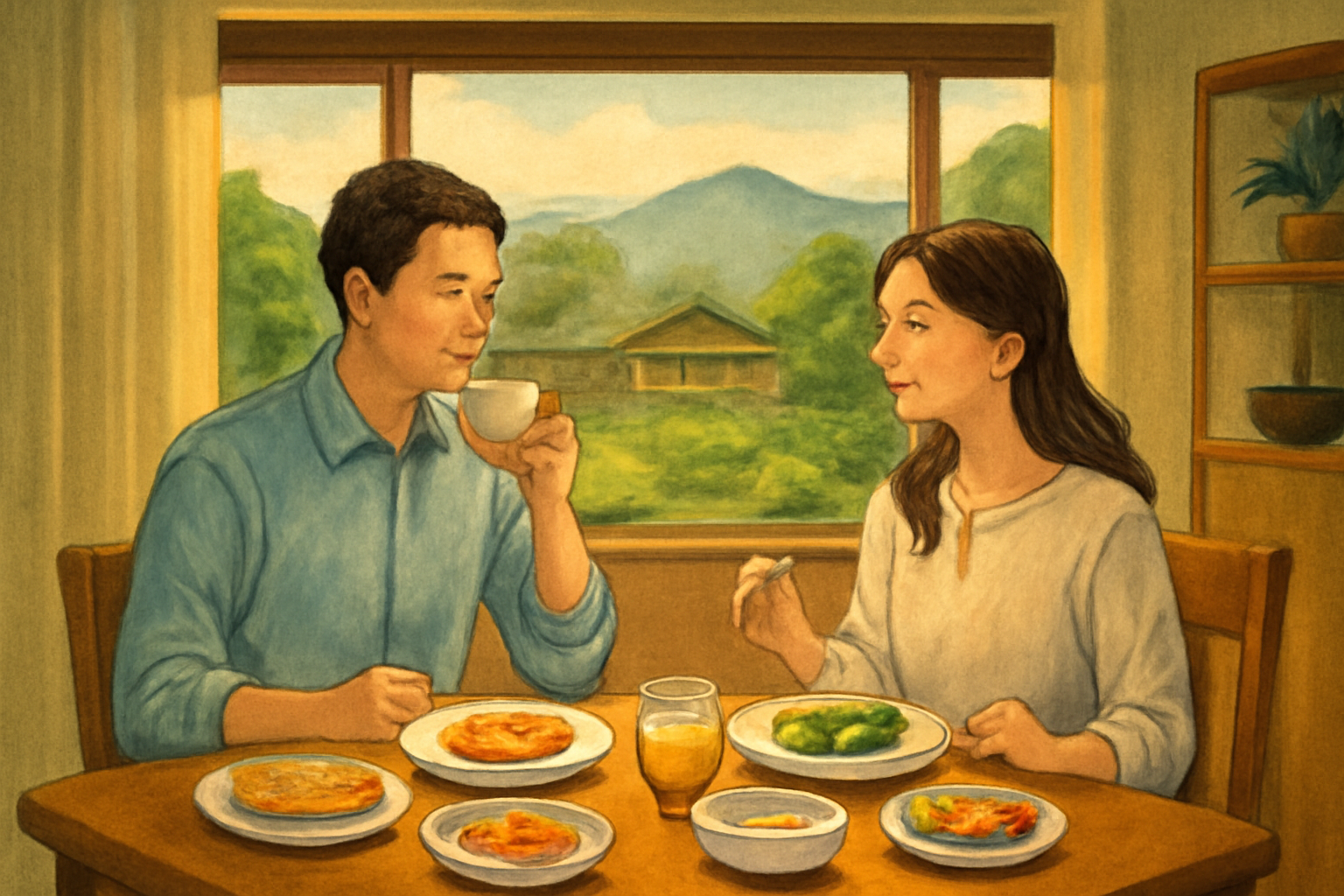 朝食が充実し、夕食は外で楽しむ設計とされています