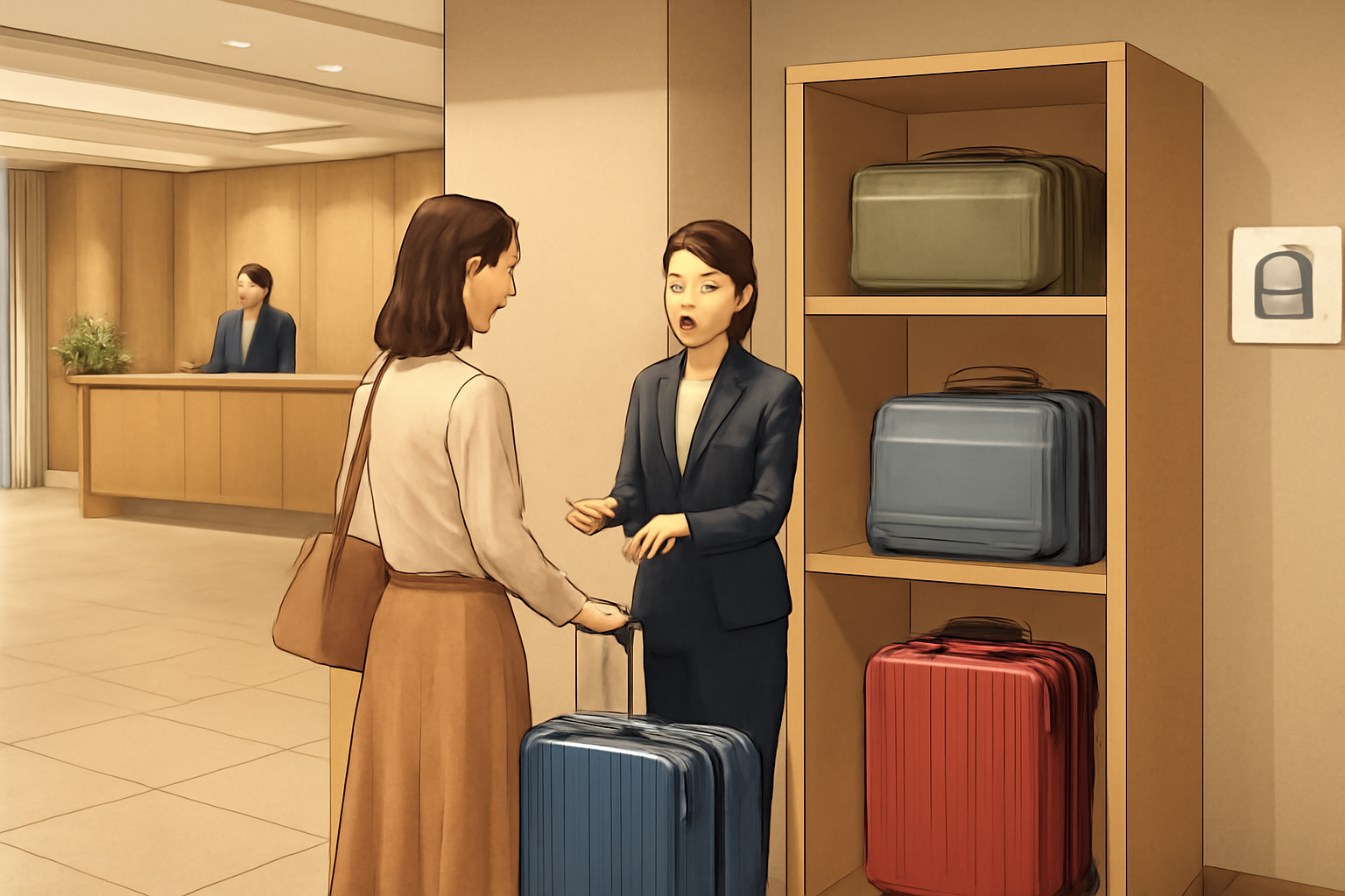 ホテルエミオン東京ベイの荷物預かりはホテル内で利用できます